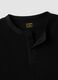 T-shirt nera in misto viscosa a nido d'ape regular fit_5