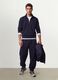 Blue cotton-blend joggers with cuffed hem and drawstring_0