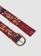 Red embroidered belt in pure cotton_1