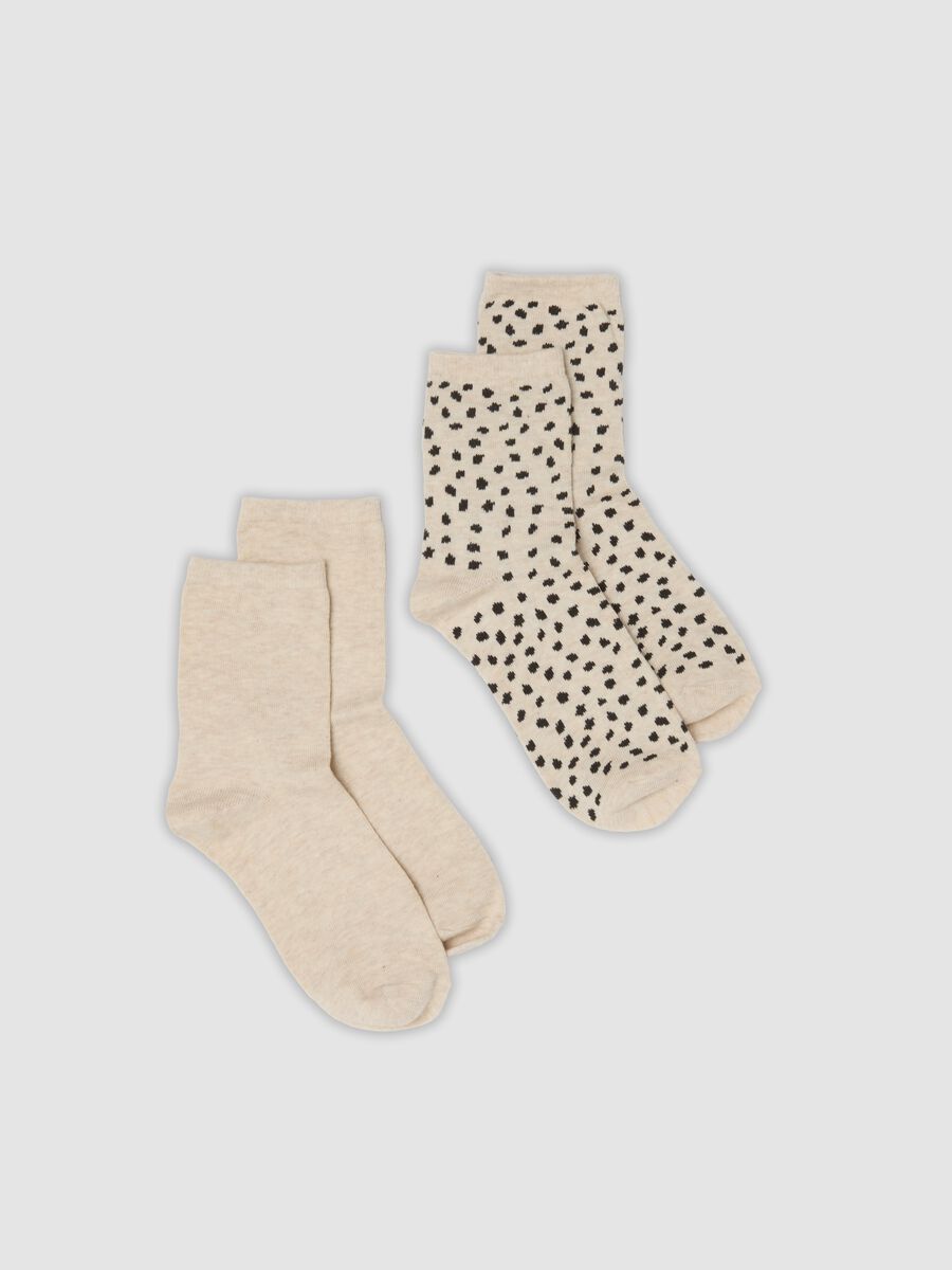 2-pack of beige socks in organic cotton blend_0