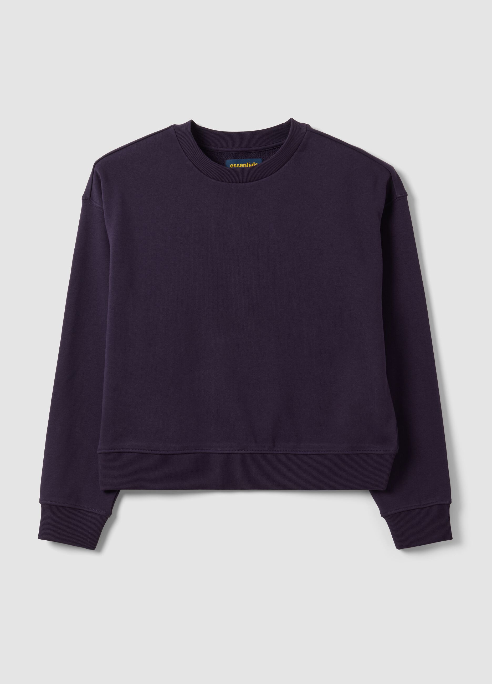 Purple cotton-blend regular-fit crew-neck sweatshirt