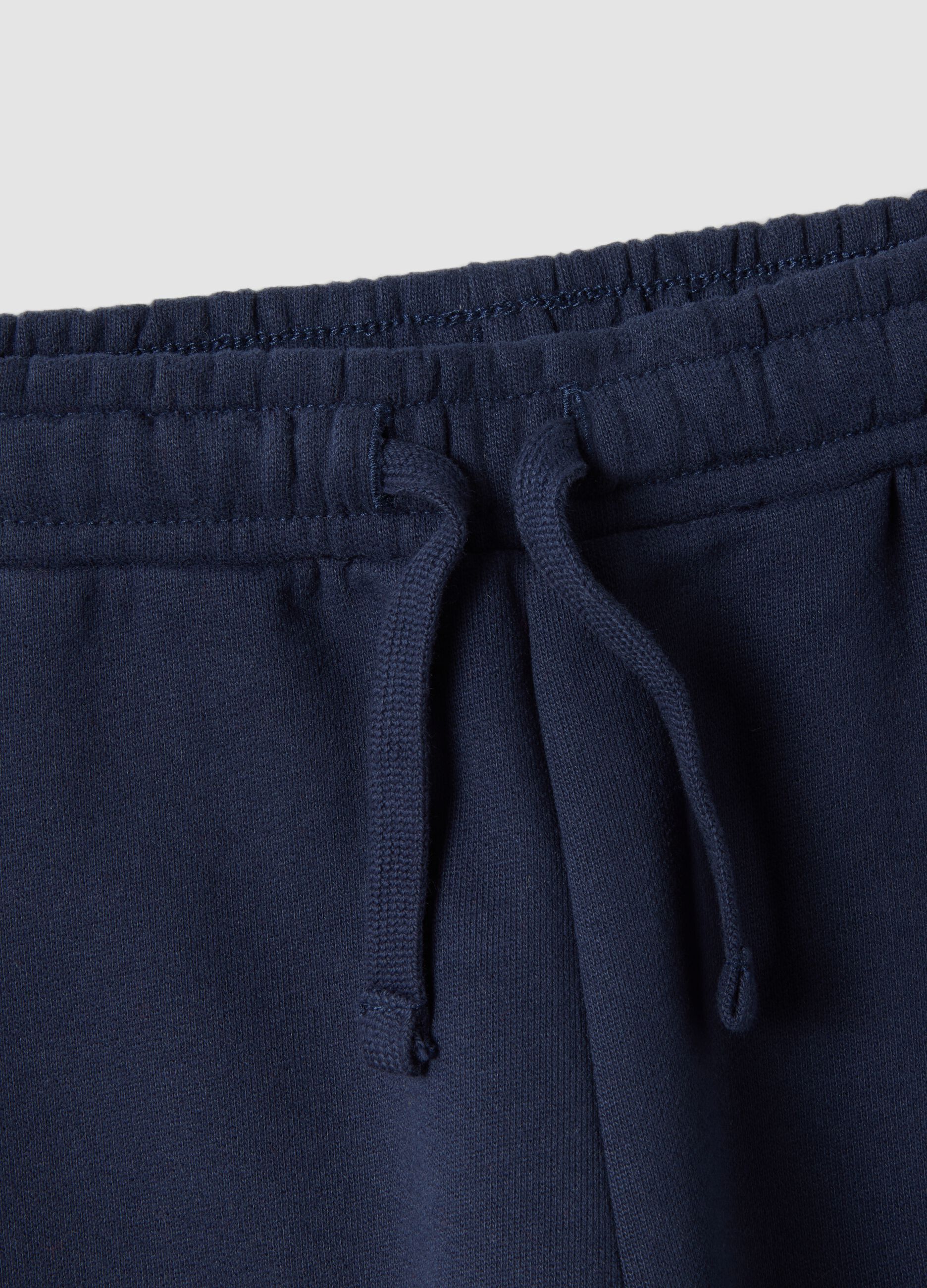 Blue pure cotton over-fit joggers with teddy bear print