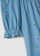 Blue pure cotton ribbed dress with floral print_2