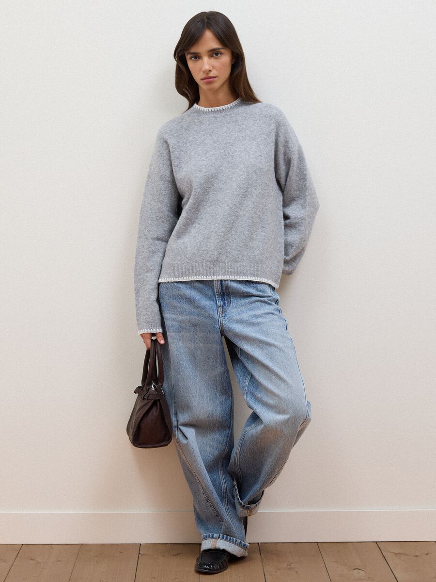 Grey stretch wool oversized jumper_2