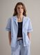 Sky blue striped pure cotton blazer_2