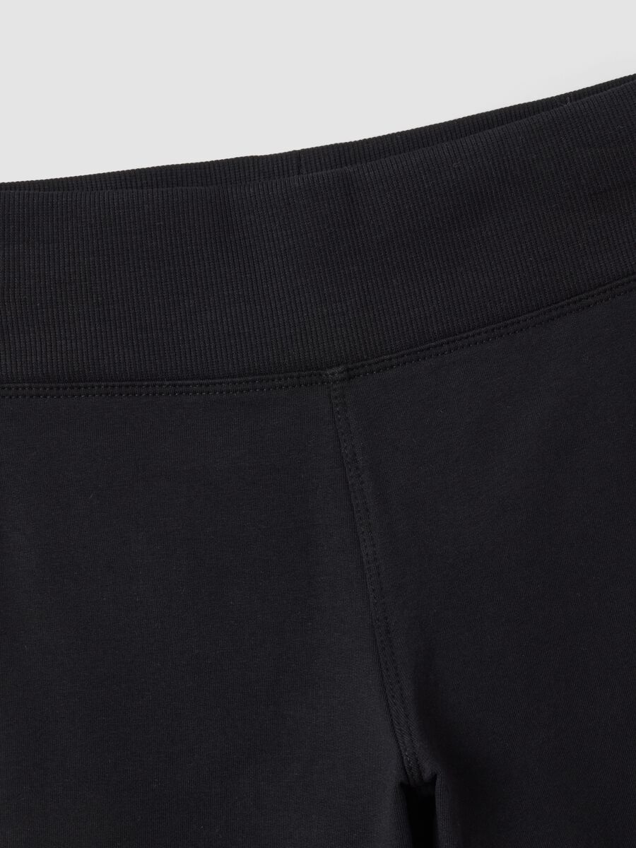 Girls&rsquo; black flared cotton-stretch treggings_4