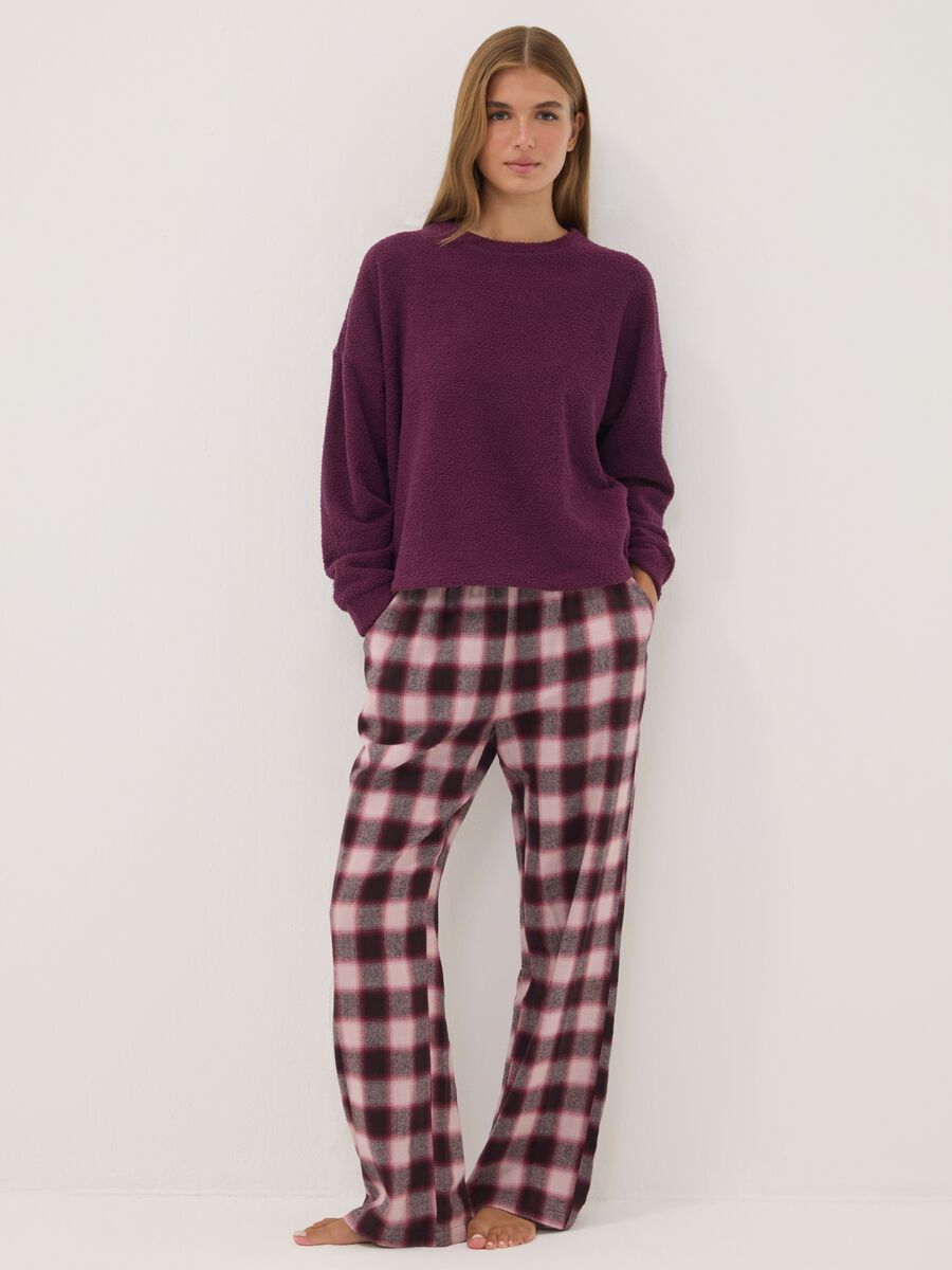 Multicolour checked organic cotton pyjama bottoms_0
