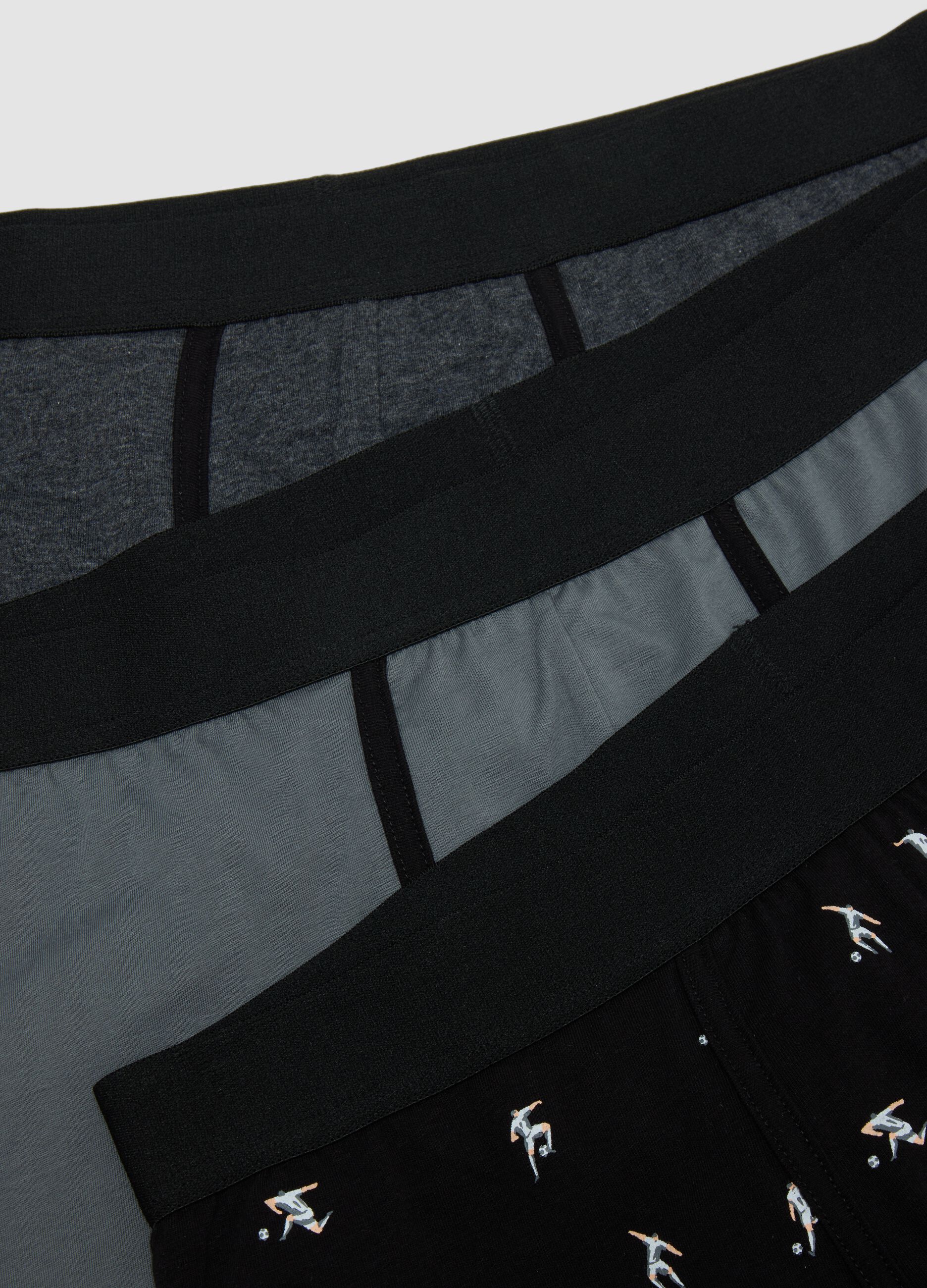 3-pack of black stretch organic cotton jersey boxers