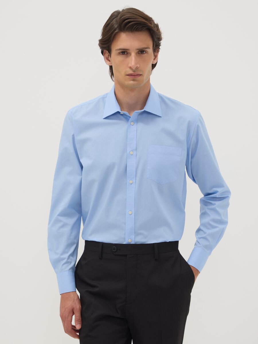 Light blue regular-fit shirt with classic collar, easy-iron_0