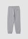 Pantaloni jogger grigi in puro cotone regular fit_1