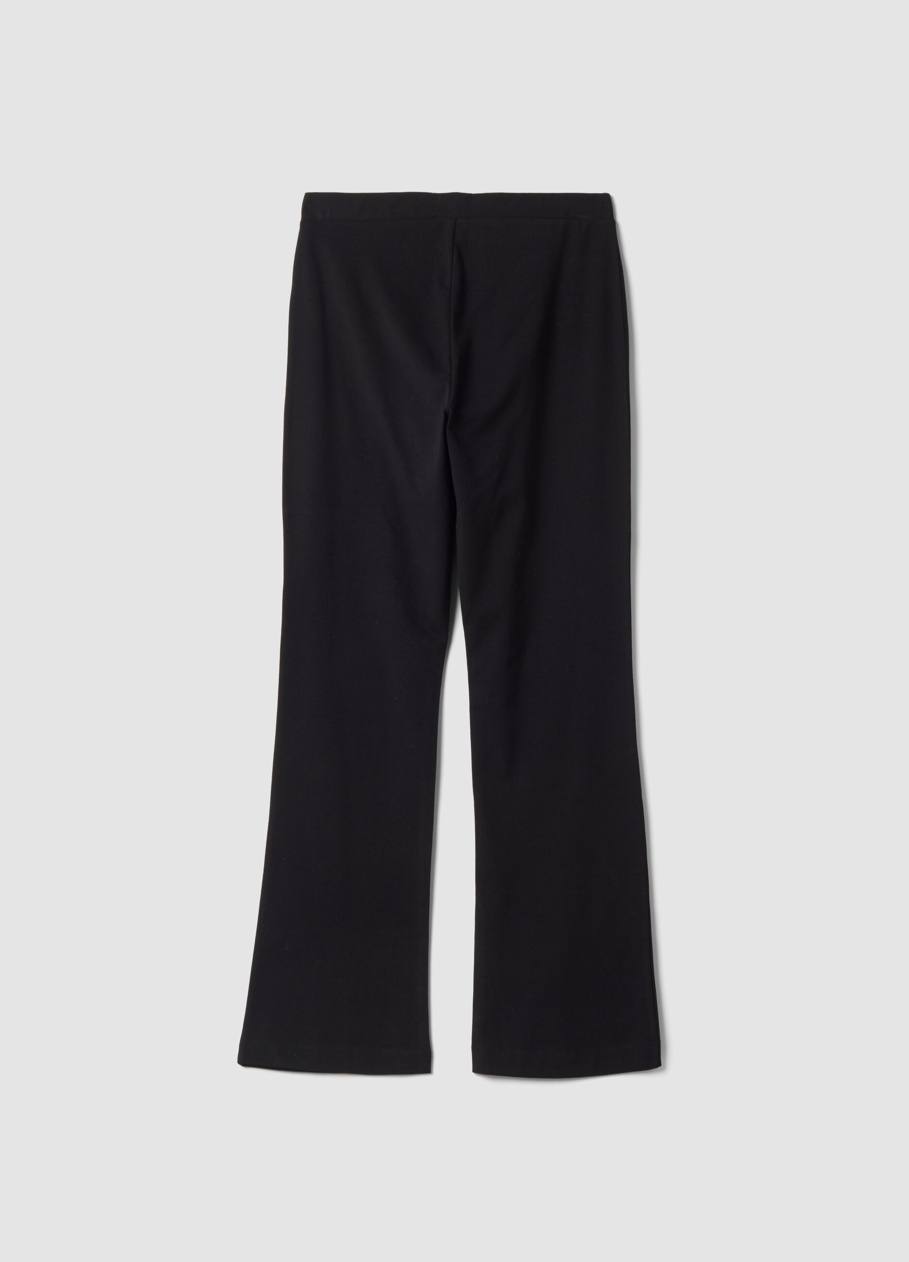 Leggings flare neri in cotone elasticizzato