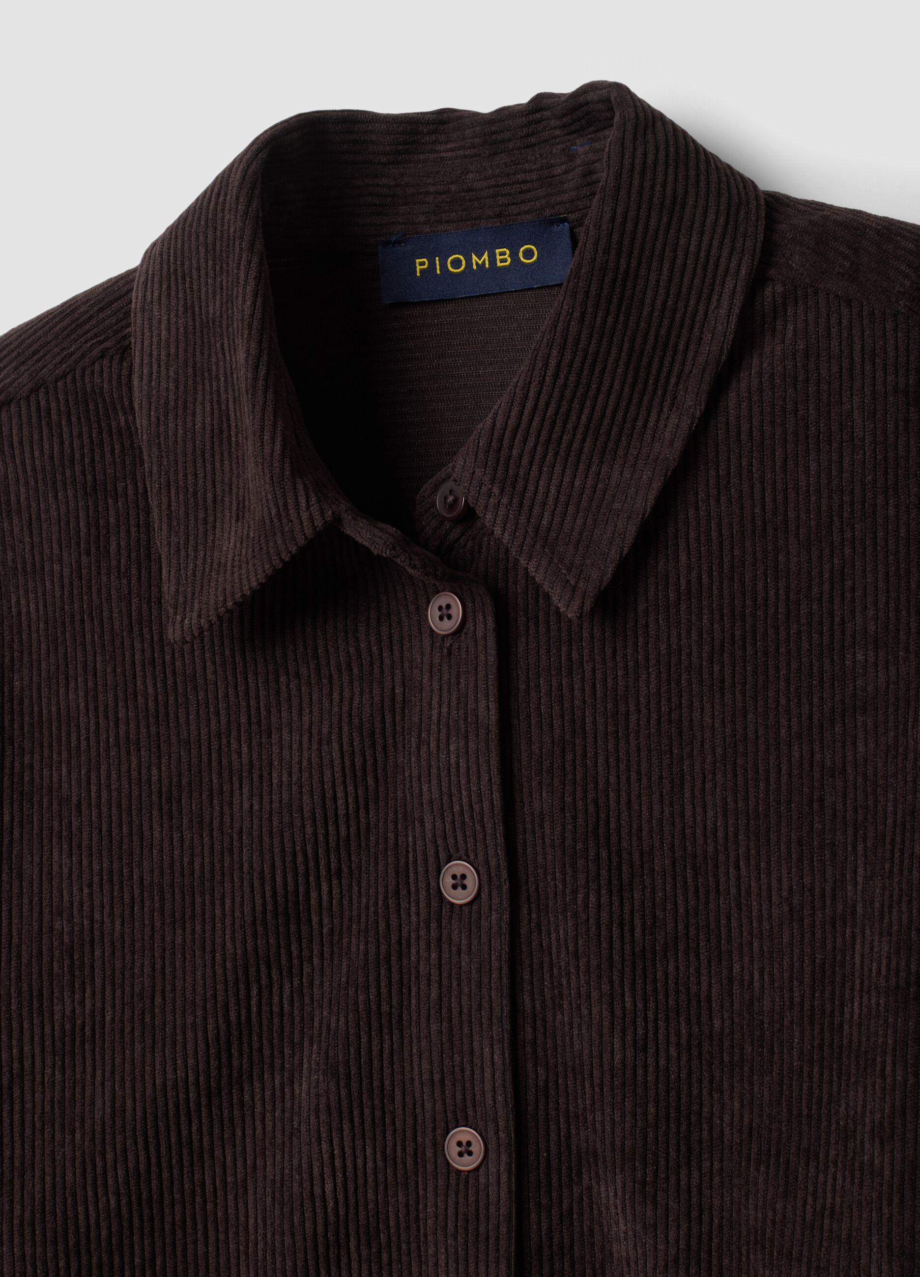 Shacket marrone regular fit a coste