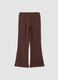 Leggings marroni flare in cotone elasticizzato_0