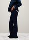Blue Denim Flare Fit Stretch Cotton Trousers_3