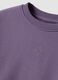 Purple sweatshirt in pure organic cotton with ribbed collar_2