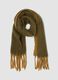 Green fringed wool-blend scarf_0