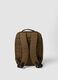 Brown water-repellent backpack with front pocket and padded shoulder straps_2