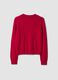 Maglia rossa in pura lana con colletto polo_2