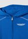 Blue pure cotton oversized hoodie with chest embroidery_2