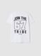 White pure cotton T-shirt with Six Seven prints, regular fit_2