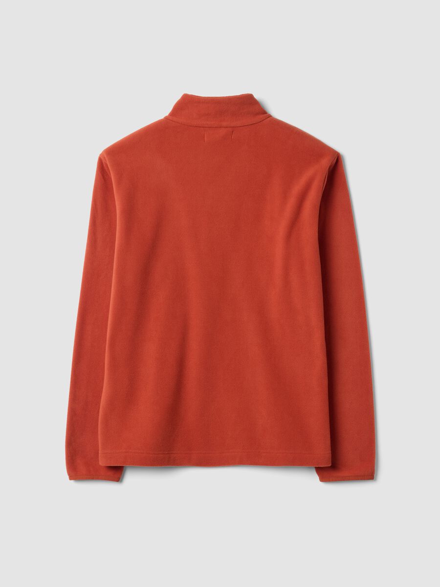 Red regular-fit half-zip fleece sweatshirt_1