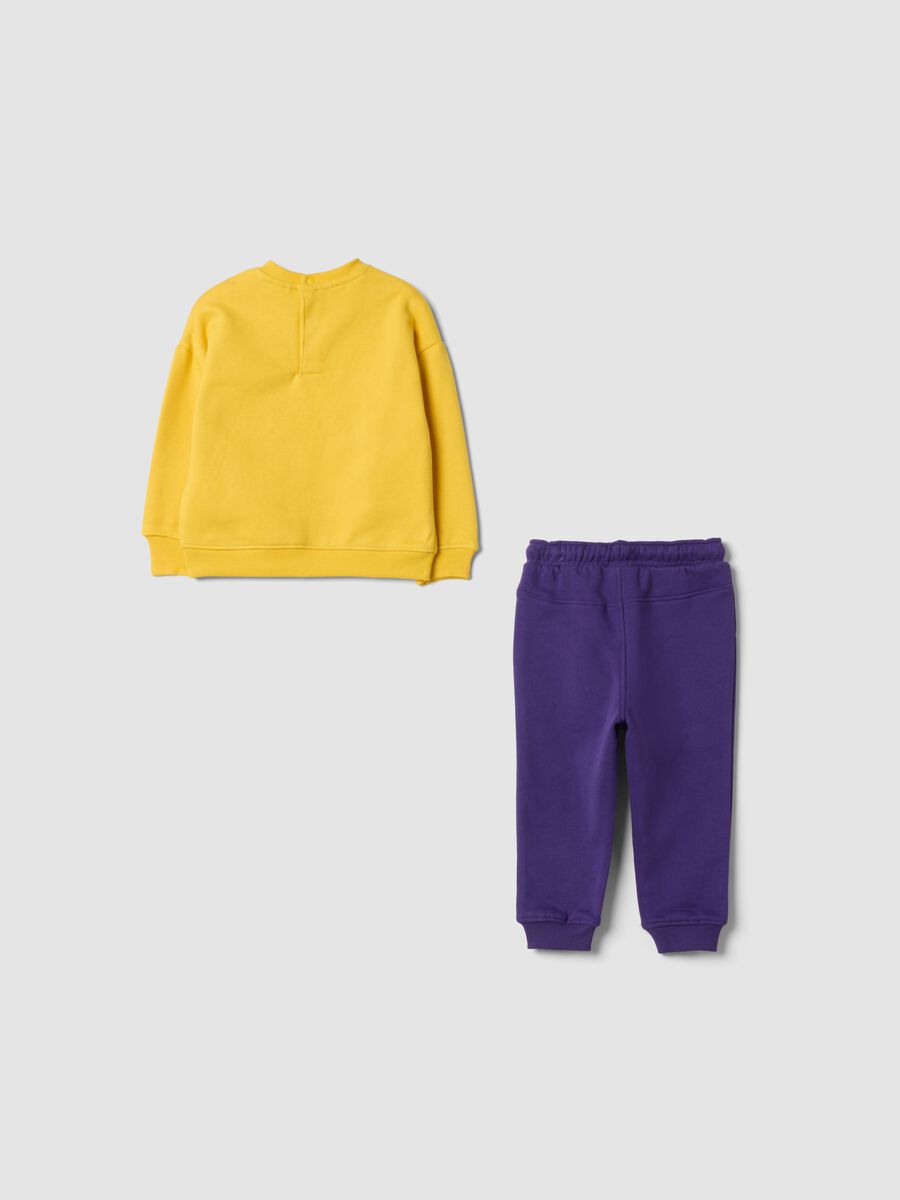 Completo jogging giallo in misto cotone con stampa Lakers over fit_1