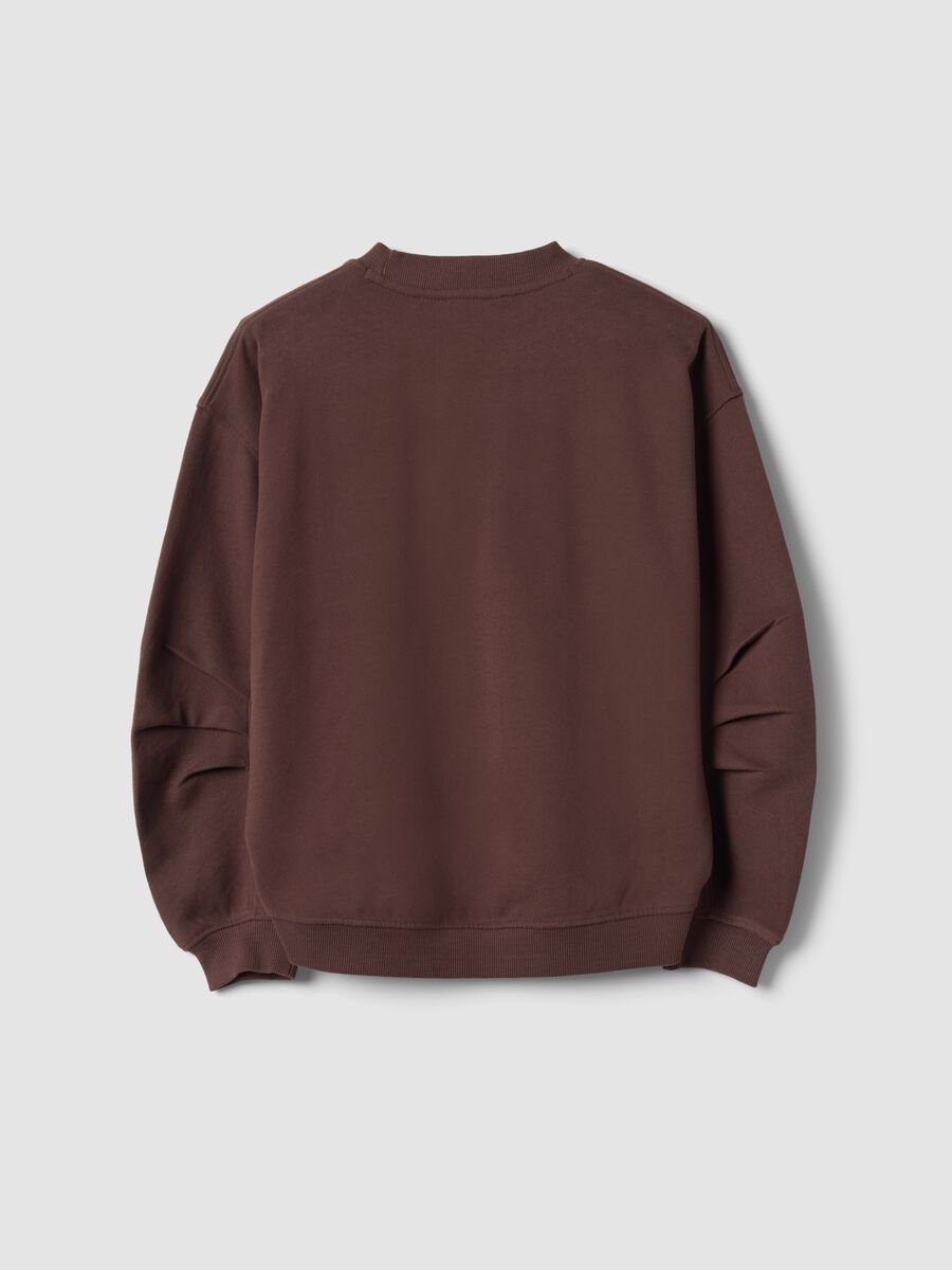Brown pure cotton sweatshirt with NYC print_5