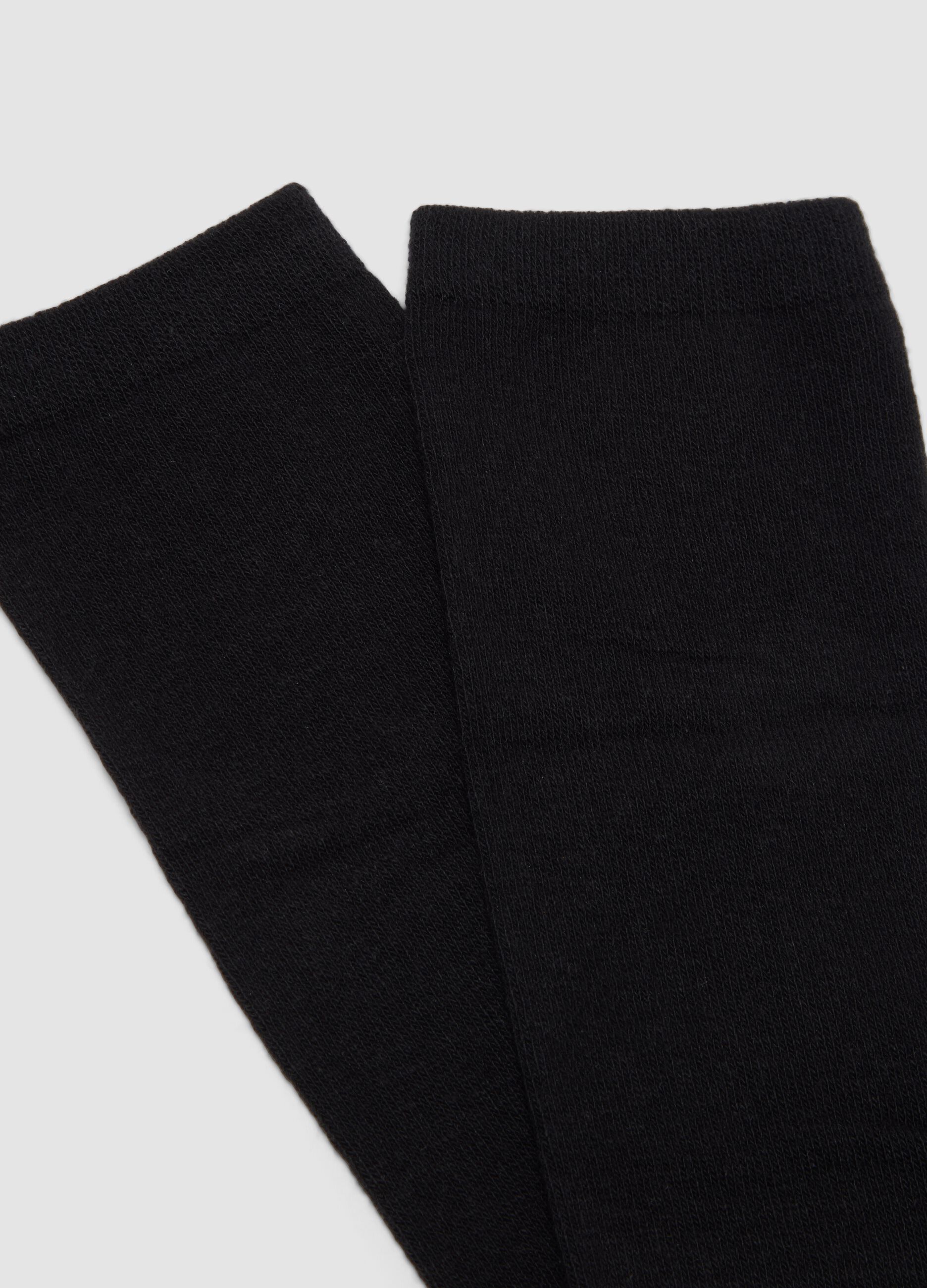Black socks in stretch organic cotton