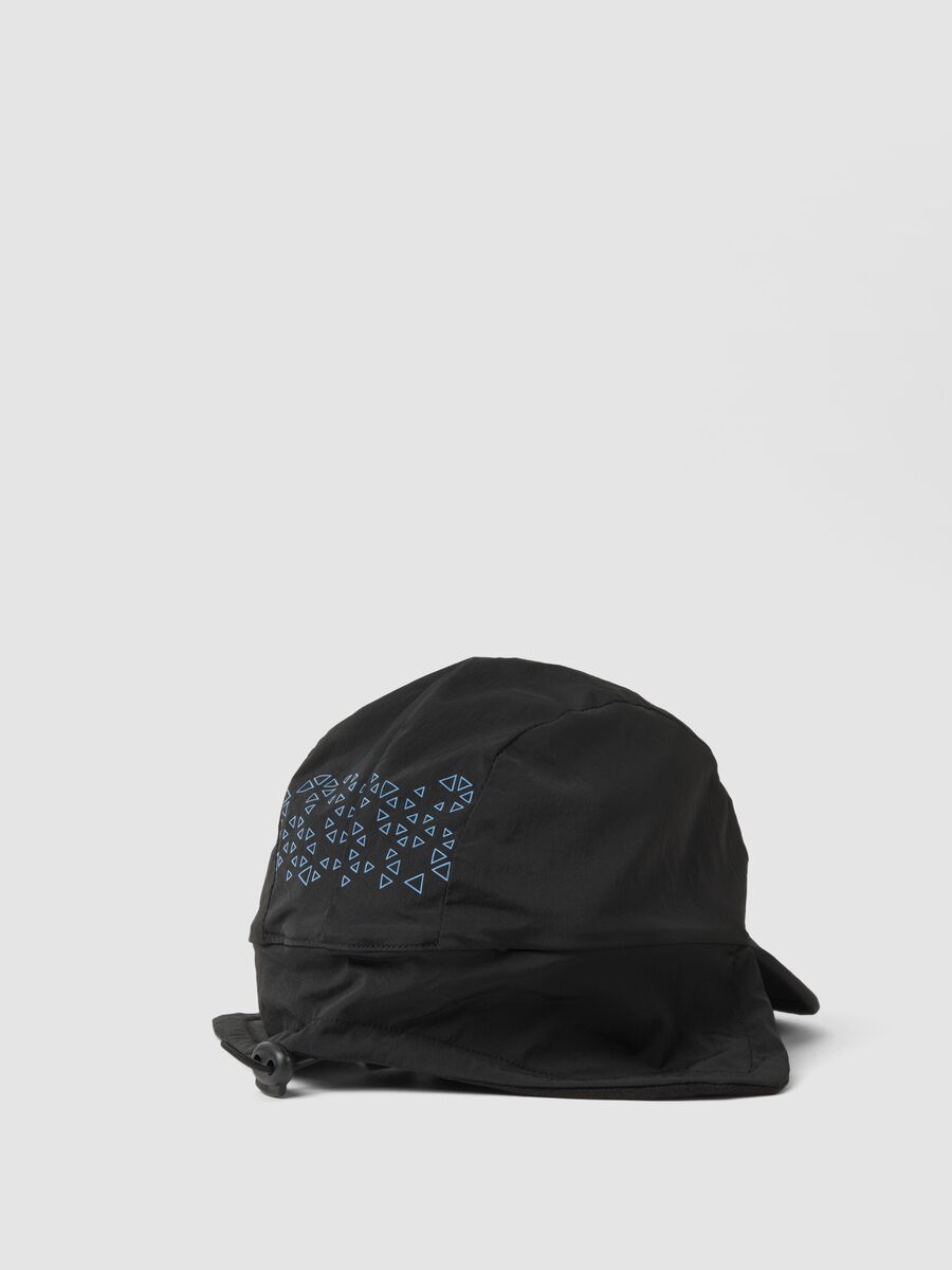 Black aviator cap in breathable stretch fabric ALTAVIA WITH DEBORAH COMPAGNONI_2