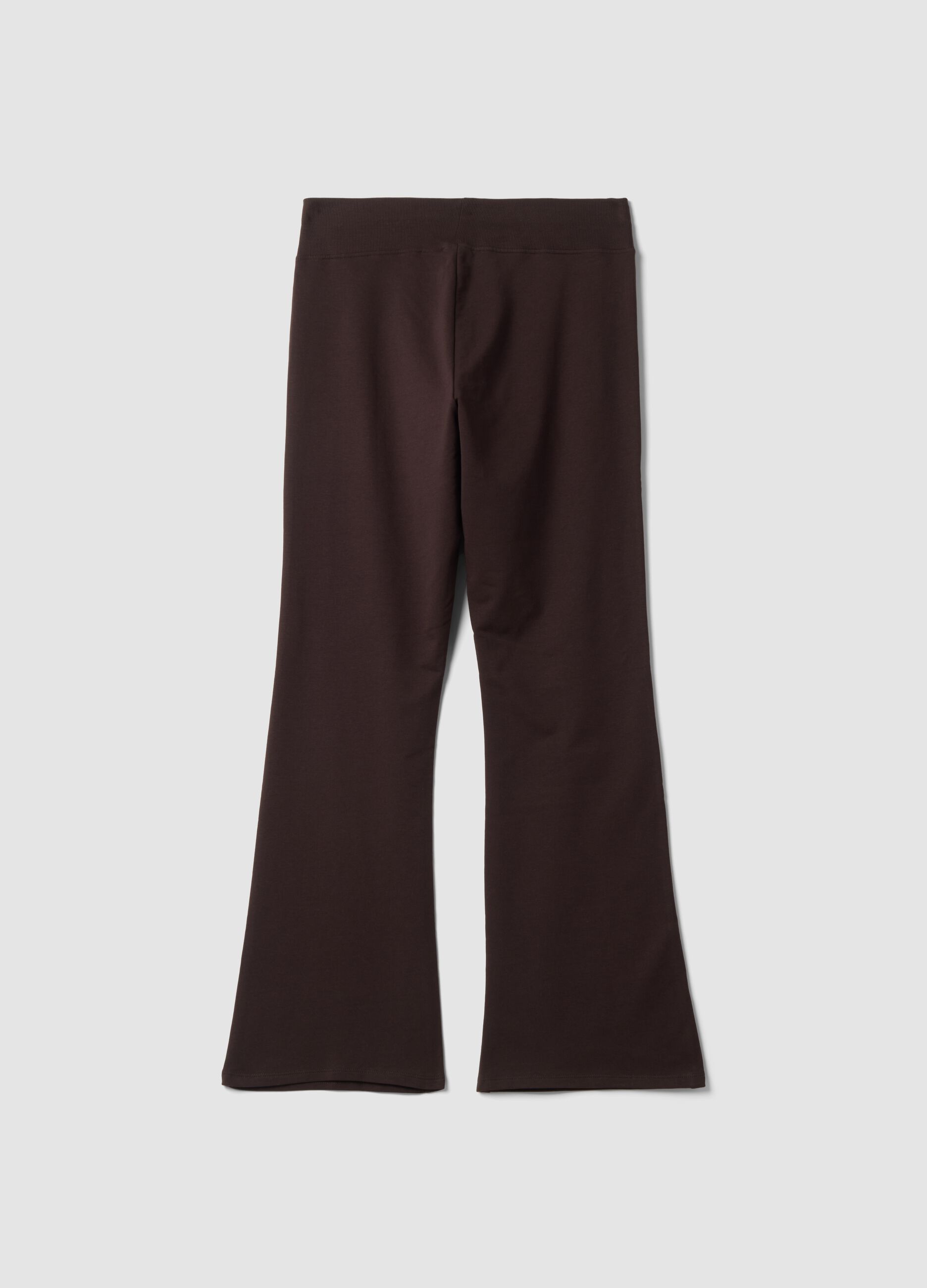 Brown bootcut stretch cotton trousers