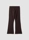 Brown bootcut stretch cotton trousers_2