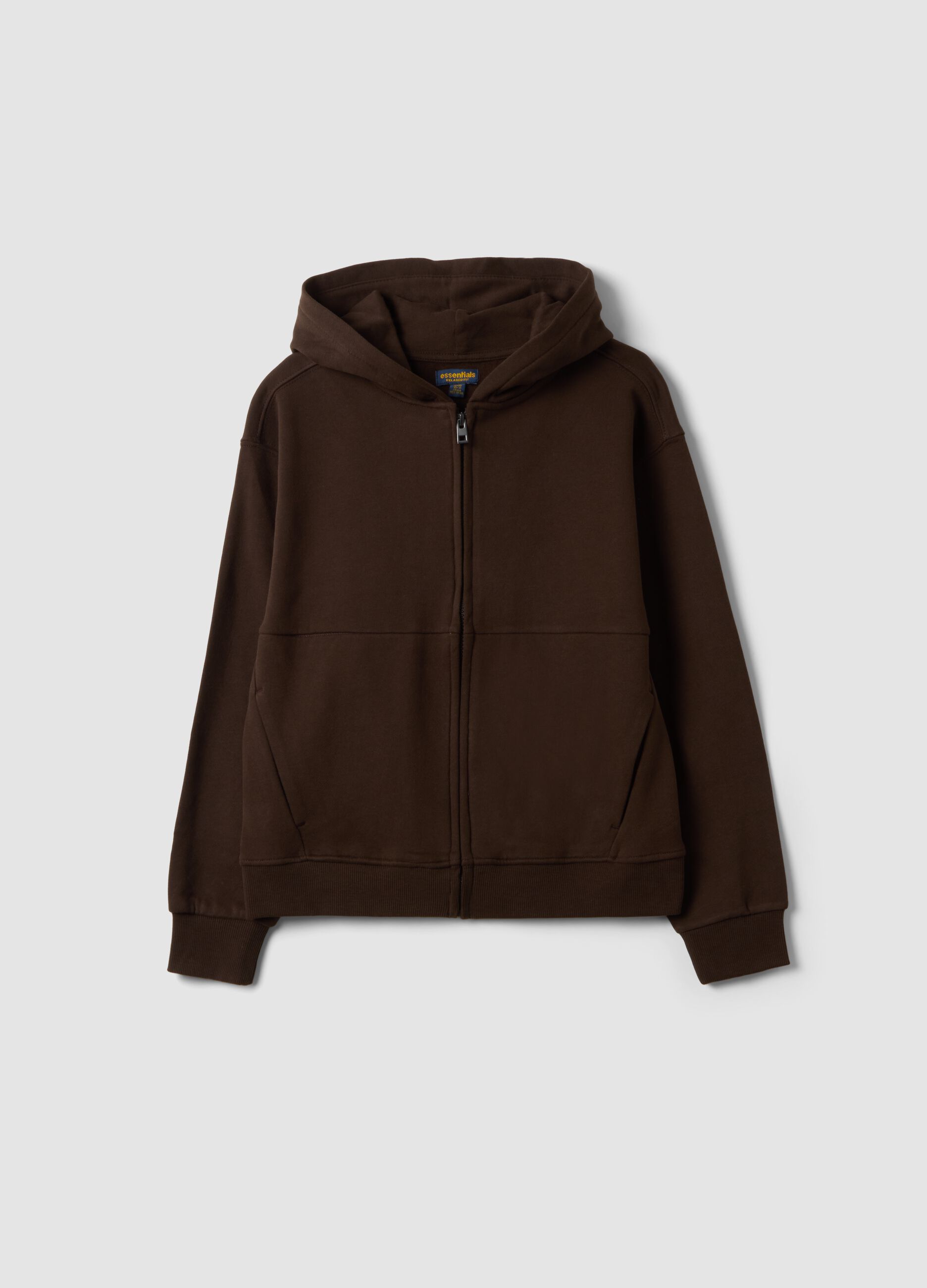 Brown organic cotton hoodie in relaxed fit