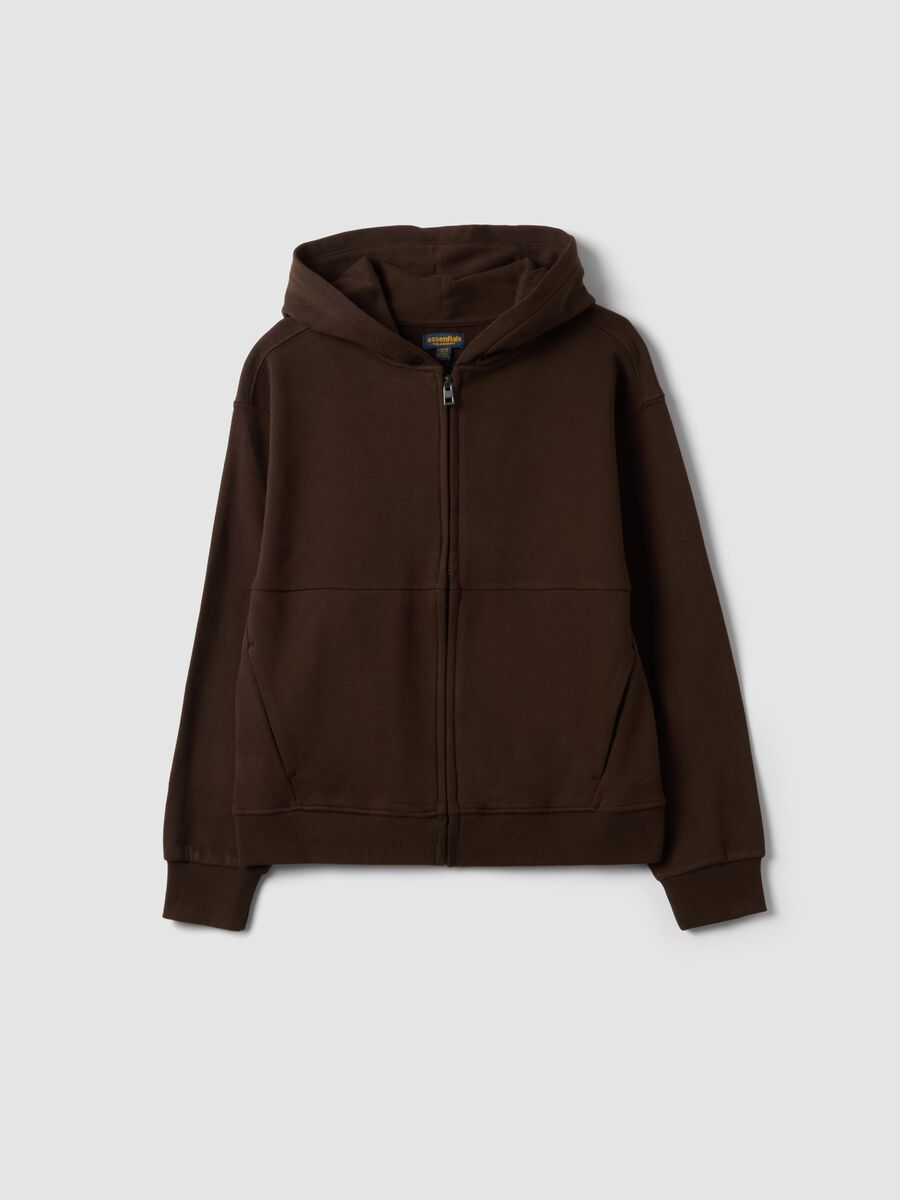 Brown organic cotton hoodie in relaxed fit_0