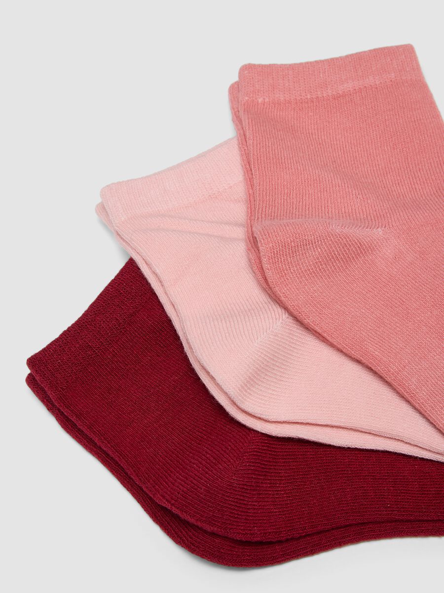 Pack of five multicolour ankle socks in stretch organic cotton_1