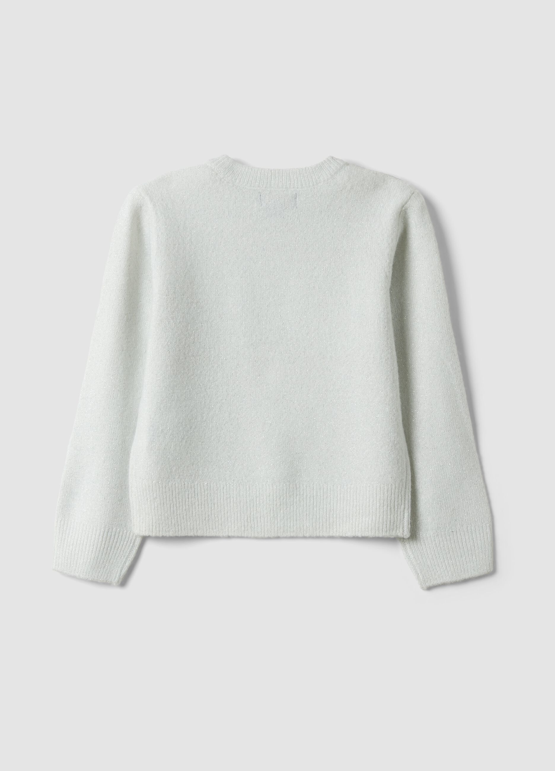White stretch crew-neck top