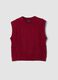 Red wool-blend crew-neck vest with oversized fit_0