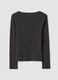 Black stretch viscose crew-neck T-shirt_2