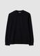 Black crew-neck sweatshirt in cotton blend, regular fit_0