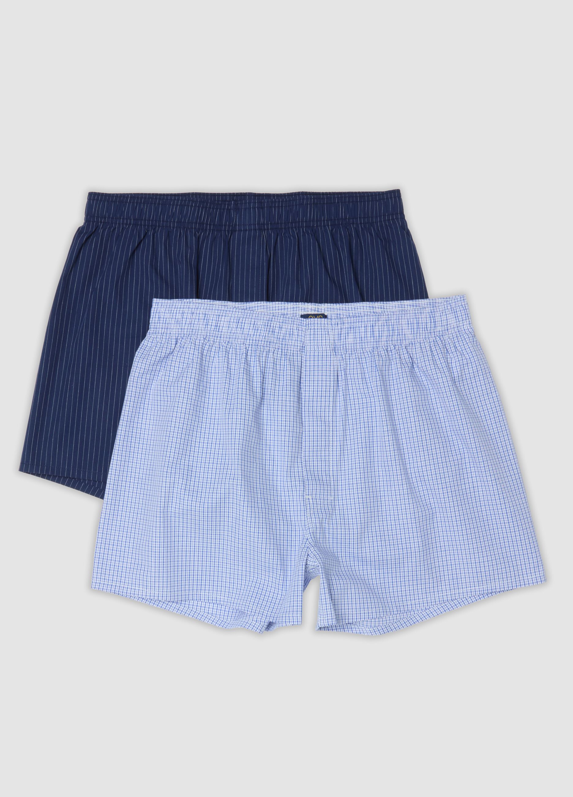 2-pack blue and light blue boxer shorts in pure organic cotton
