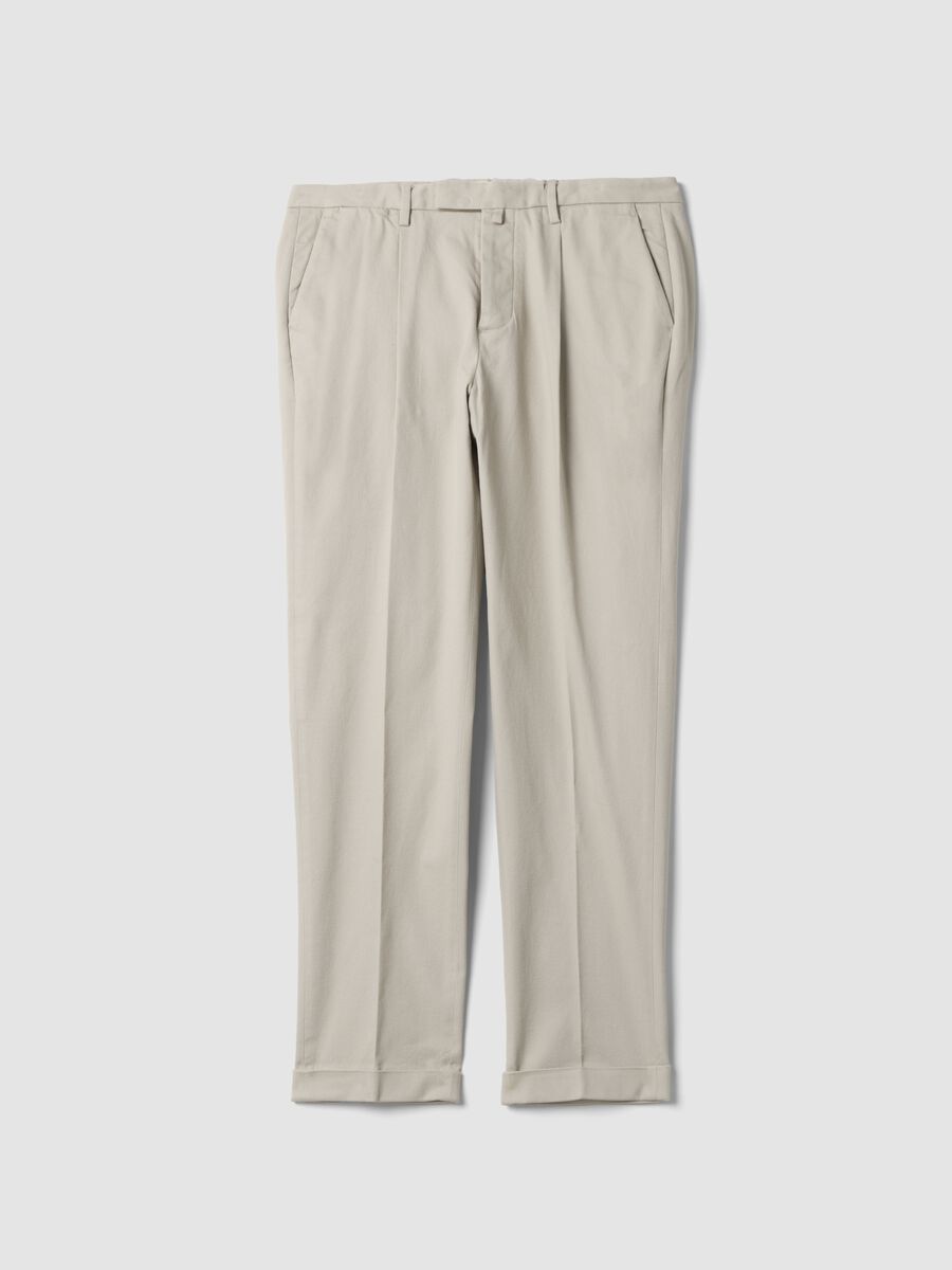 Grey regular-fit stretch cotton chino trousers_5