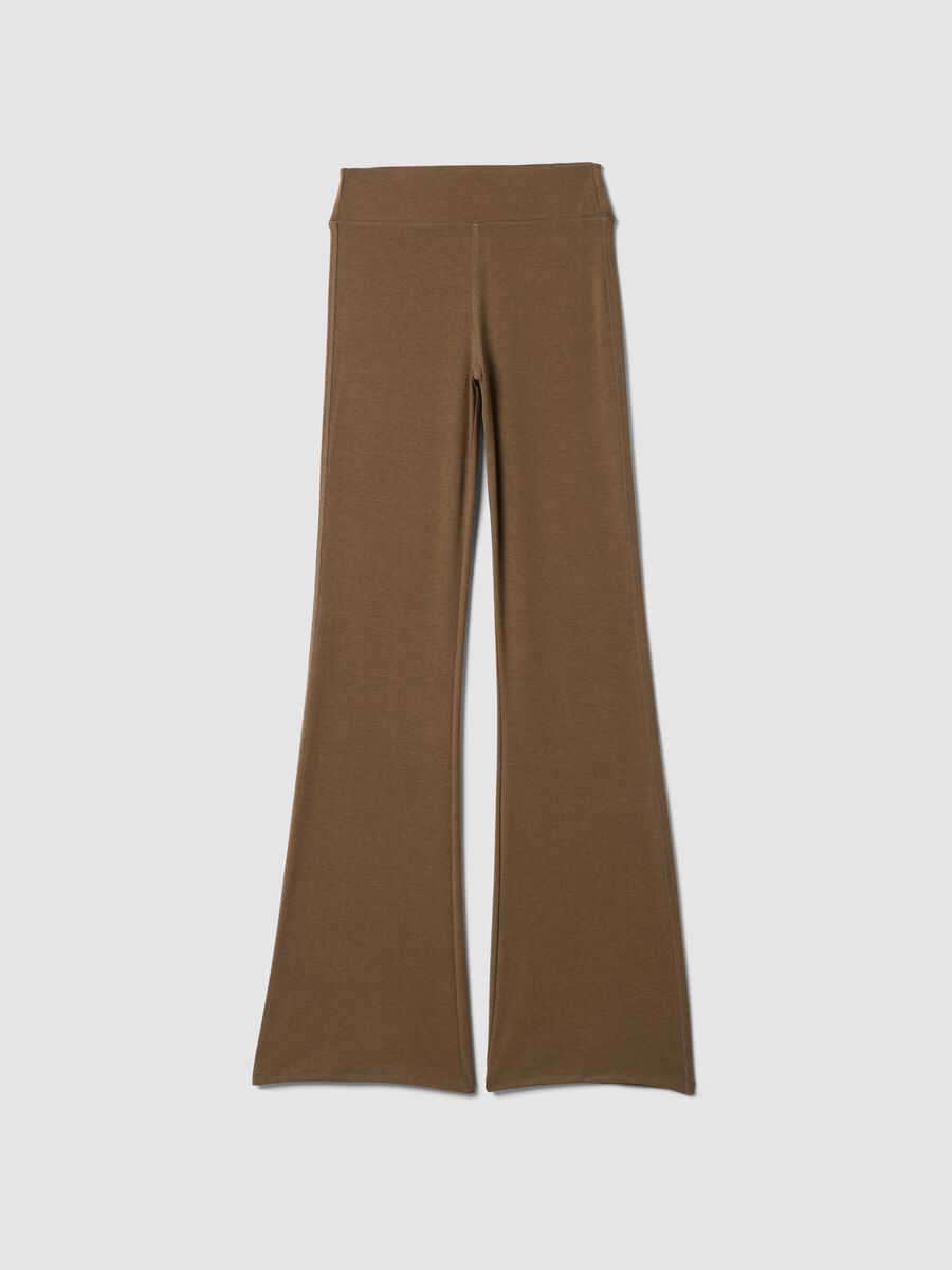 Brown flare-fit leggings in stretch viscose jersey_5