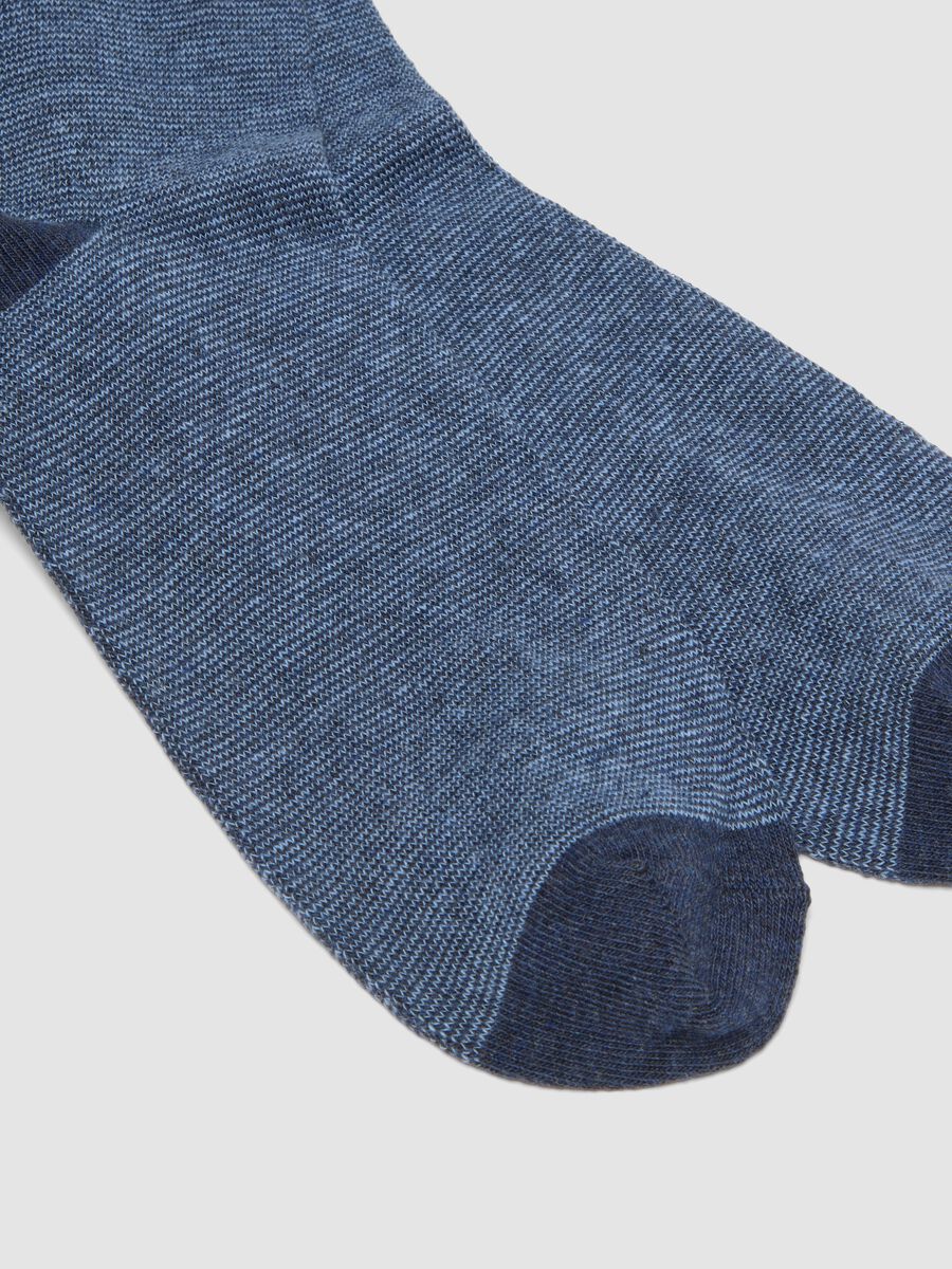 Pack of five multicolour mid-calf socks in stretch organic cotton_2