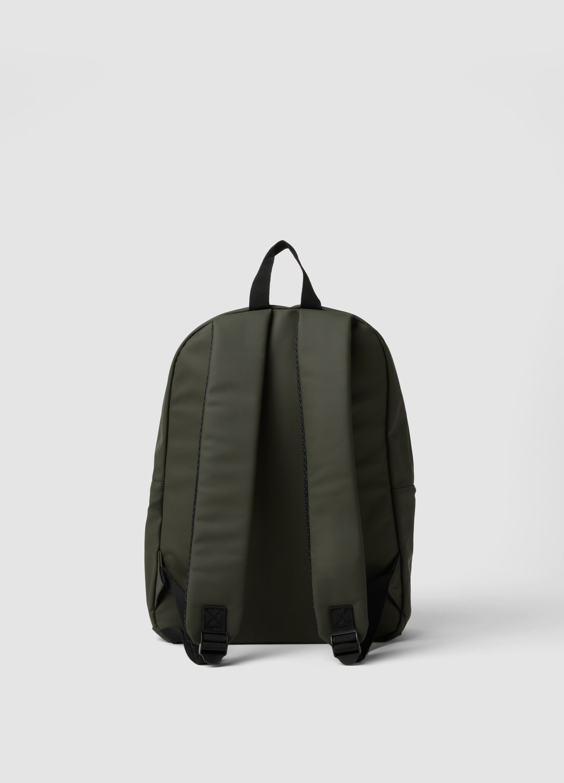 Zaino verde idrorepellente con tasca frontale