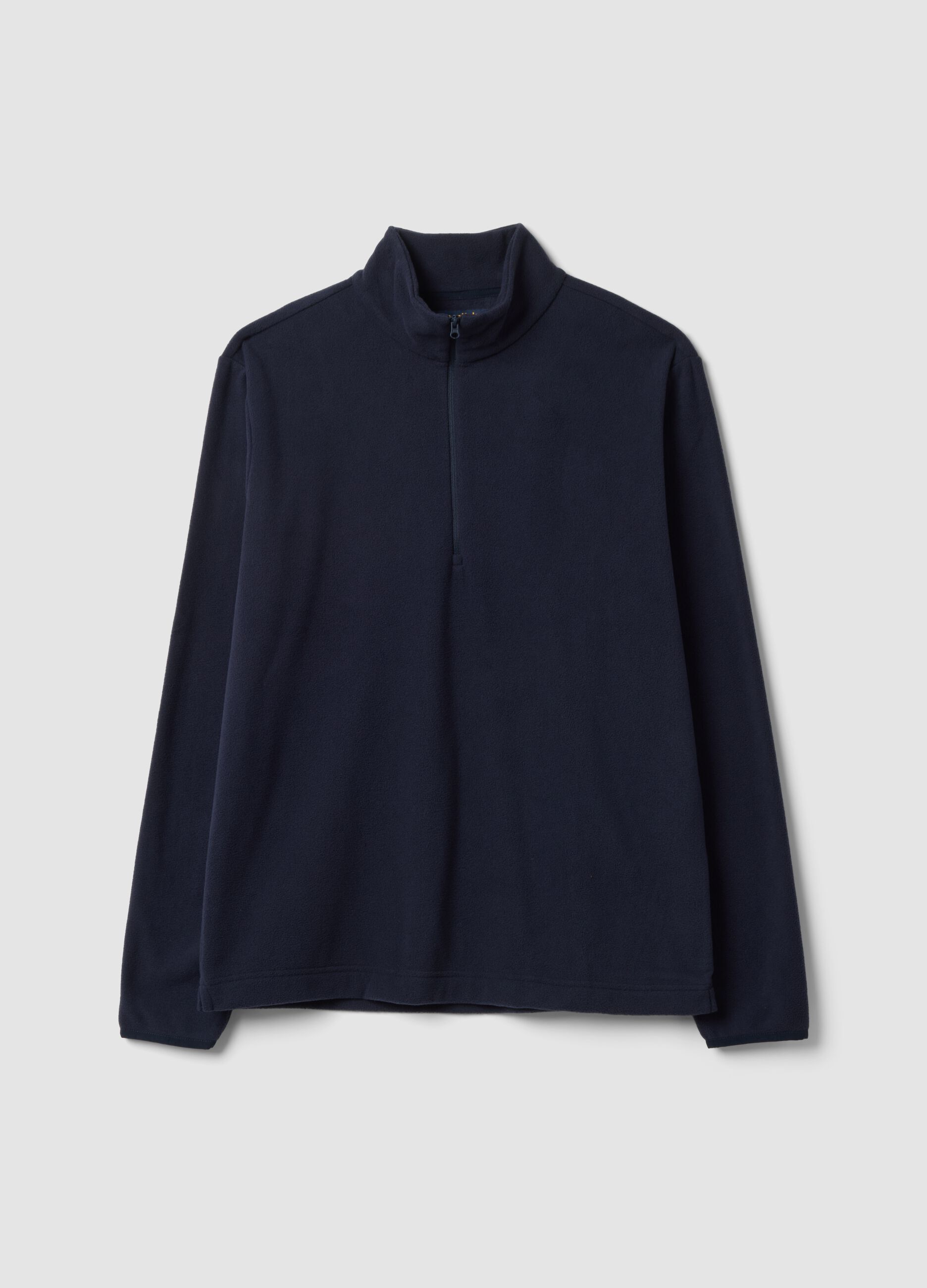 Felpa blu half zip regular fit in pile