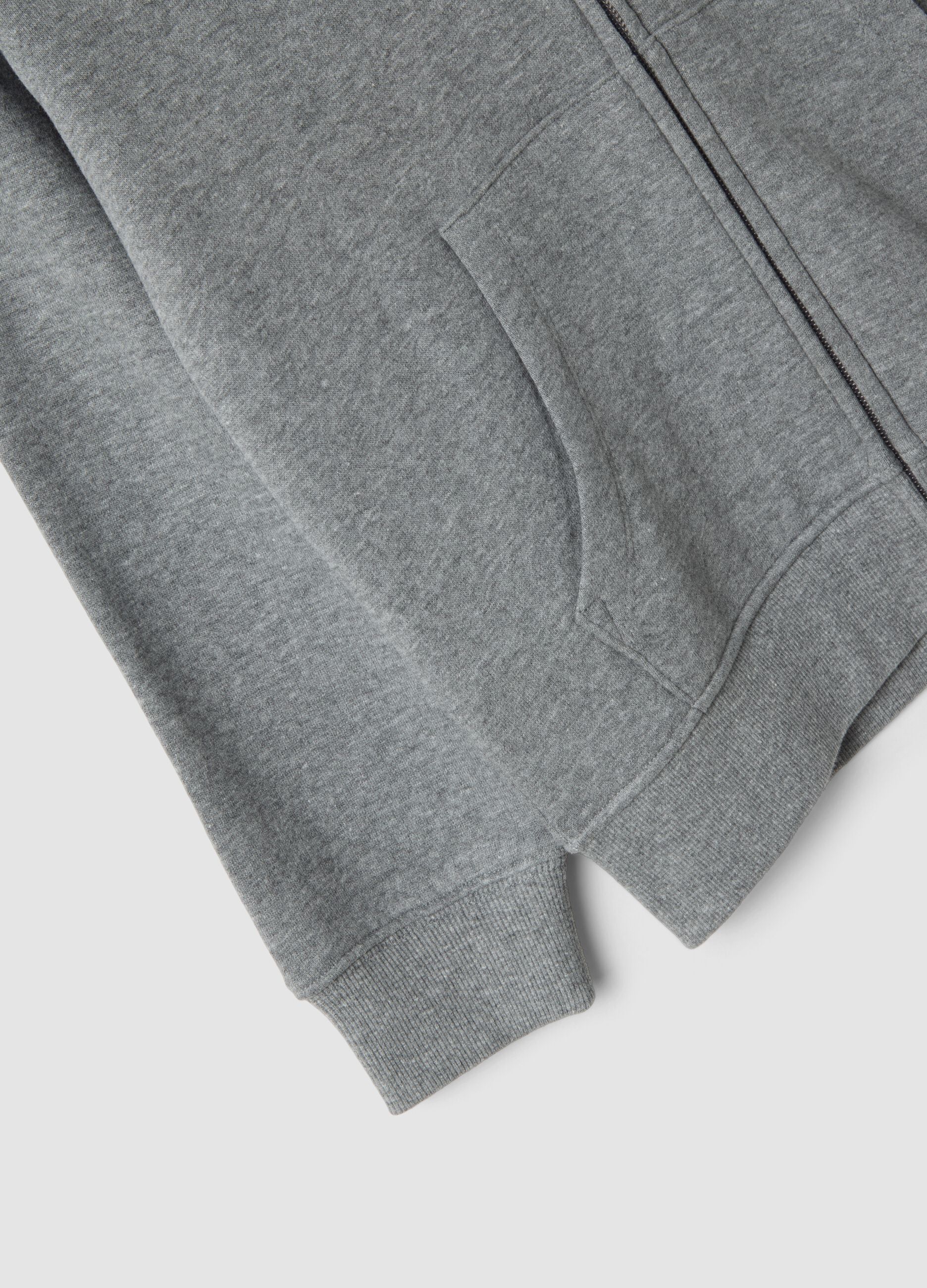 Grey marl sweatshirt in pure organic cotton with crew neck