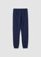 Jogger blu in puro cotone stile college regular fit_1