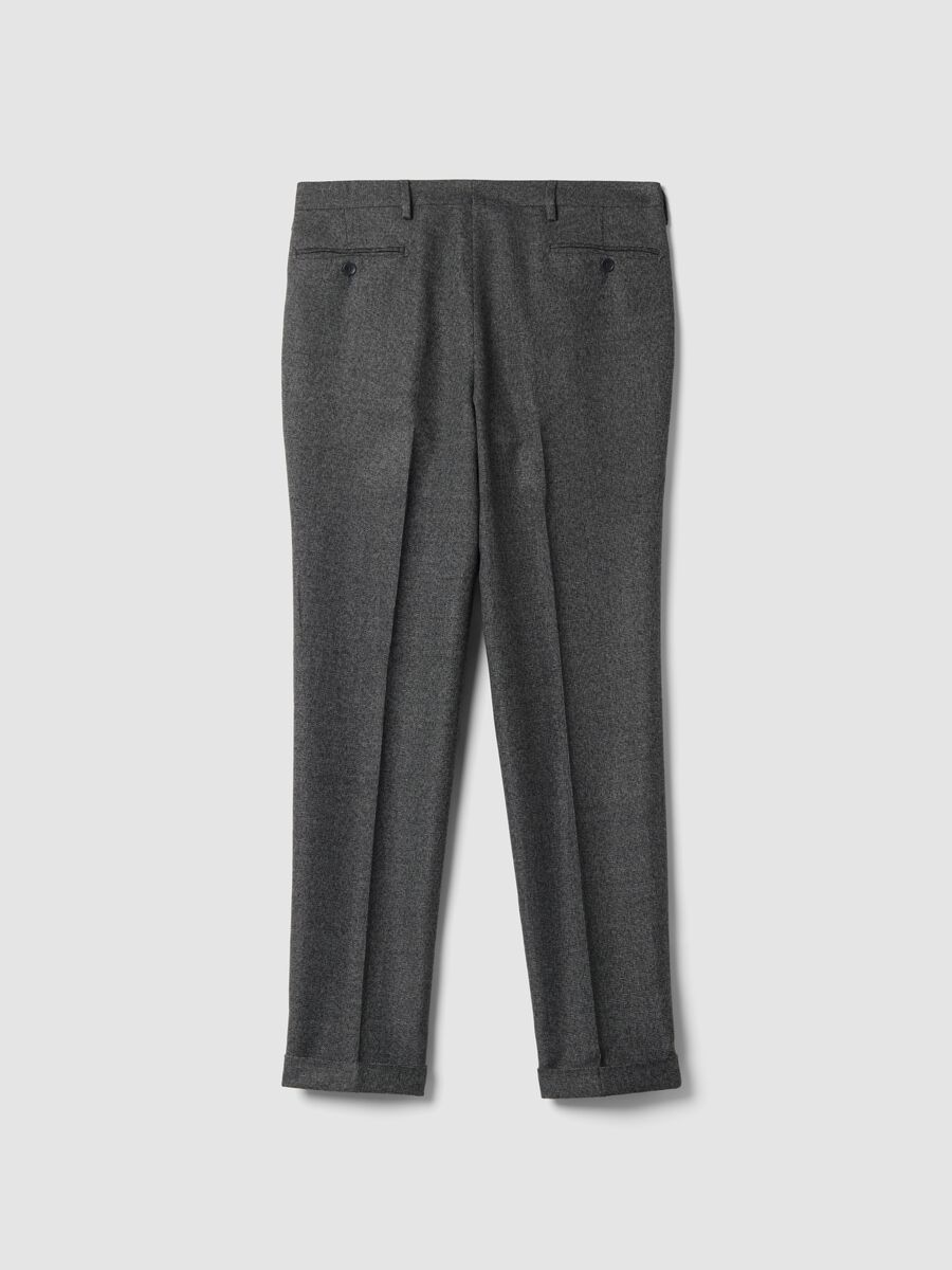 Grey slim-fit formal trousers in stretch viscose_2