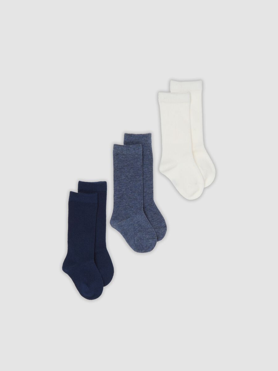 3-pack of multicolour long socks in stretch organic cotton_0