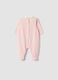 Tutina rosa in misto cotone organico con colletto bianco_1