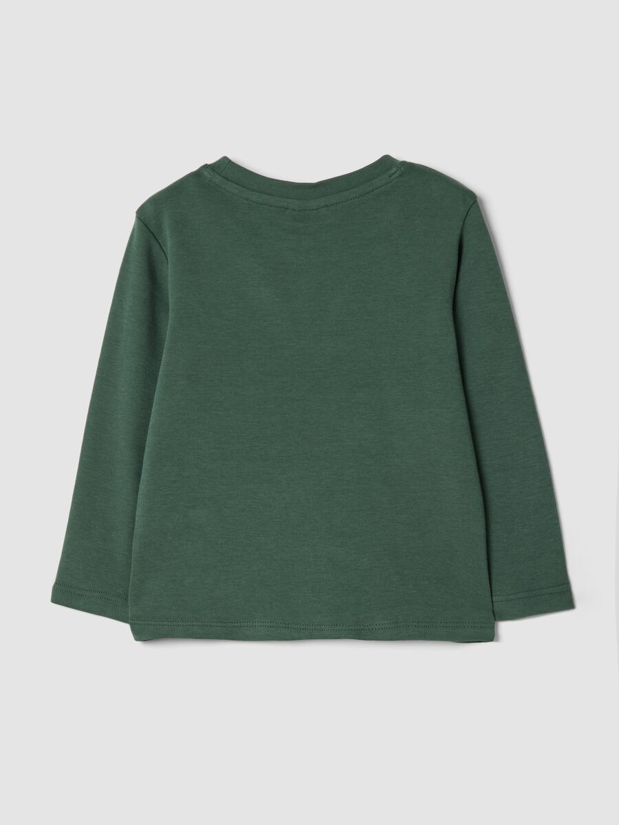 Maglietta verde in puro cotone organico con girocollo_1